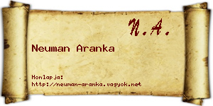 Neuman Aranka névjegykártya